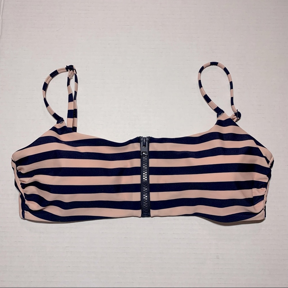 Sz. Lg Aerie pink blue striped bikini top